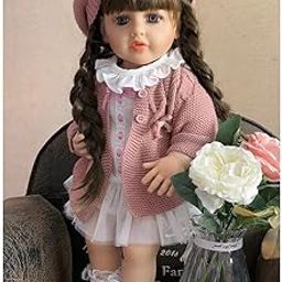 Bhavenu Realistic,Silicone Body Reborn Girl Baby Doll Big Size| Realistic Looking with Long Hairs | Gift for Childrens | Size 22 Inch Full Body Silicone Vinyl-image-16