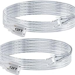 Rkoyes - 12ft clear extension cord 2 pack 2 prong extension cord indoor polarized extension cord 12ft 250V 7.5A extension cord-image-53