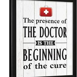 Chaka Chaundh Doctor Quotes Wall Frame for Hospital and Clinic - Medical Poster (14 X 11 Inches) (Presence of a Doctor - White)-32