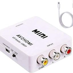 RuhZa AV to HDMI Converter, RCA to HDMI, 1080P Mini RCA Composite CVBS Video Audio Converter Adapter Support PAL/NTSC for TV/PC/ PS3/ STB/Xbox VHS/VCR/Blue-Ray DVD Players (AV2HDMI)-image-33