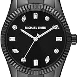 Stainless Steel Analog Black Dial Women Watch-Mk7442, Black Band-picture-52