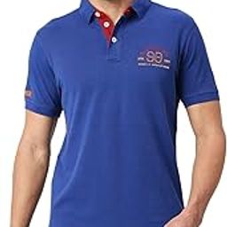 Basics Muscle Fit Sodalite Blue Cotton Polo T-Shirt-image-37