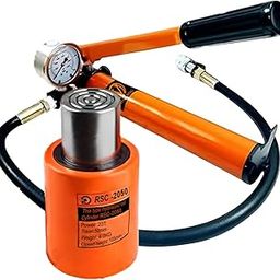 VOLTZ Hydraulic Cylinder Jack with Hand Pump, 20 Ton Capacity, 50mm Stroke, Single Acting Ram with Pressure Gauge, Orange-image-39