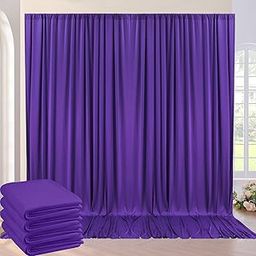 VK Vistook 20x10FT Wrinkle Wrinkle Free Decoration Backdrop Purple Curtain Drapes Backdrop Panels Background for Photography Wedding Parties Birthday Anniversary Function 5x10 (4 Panels)-image-2