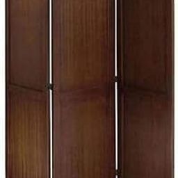 New Mughal Handicrafts Wooden Room Divider Partition/Screen Separator Wall Panel for Living Room/Bedroom/Restaurant/Office – Plain Design, Brown 3 Panel-image-41