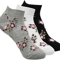Women's Floral Design Low Cut Socks (Free Size) Made with 100% Combed Cotton and Spandex-picture-9