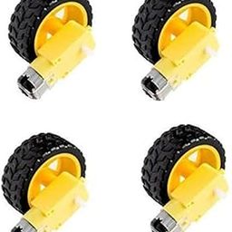 ERH India 4 Pc DC BO Motor with Wheel Dual Shaft for Science Projects Smart Car Robot 5v DC Gear Motor Robotics DIY Kit-19