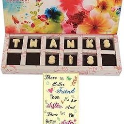 BOGATCHI Rakhi Gift Box for Sister, Thanks SIS Chocolate 12pcs + Free Elegant Rakhi Greeting Card-image-78