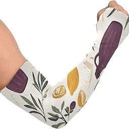 Cooling Arm Sleeves for Men Women UV Sun Protection Arm Covers Lemon Wine Bottle Compression Sleeves Sports Football Golf Cycling-image-82