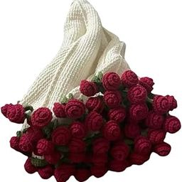 CLUB BOLLYWOOD BNF®Rose Bouquet Blanket Crochet Kit Men Women Beginners Gift DIY Flower Blanket|1 Set Blanket Crochet Kit| Crocheting & Knitting-image-61