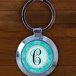 Alphabet C Round Kecyhain | Customization also available-57