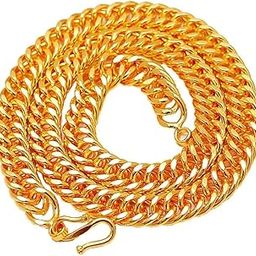 Gold plated Jewellery Neck Chain For Men women unisex men Women Antique Fashion Jewelry For Women Jewellery For Girls Gold Necklace For Women Men Accessories-image-37