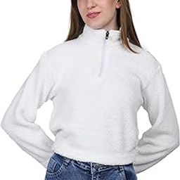 Beige Sherpa Women Crop Hoodie,Winter Wear-image-52