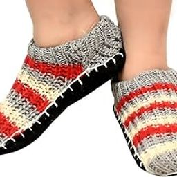Girls/Ladies/Women Multi Color Striped Warm Winter Slipper Socks, Knitted Bootie, Room Socks, Anti slip Socks - (Pack of 1 Pair) SIZE-5 SHOE/ASSORTED COLOR (Assorted Color)-55