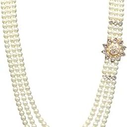 Handmade Pearl Stone & Studded AD(American Diamond) Necklace Jewellery For Men/Groom For Wedding(Dhula Mala/Kantha Haar) Or Special Occasions 7822-image-16