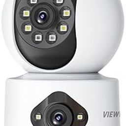 VIEWVISION Full HD (1080p) 3MP+3MP Dual Lens Smart with 10-LEDs Wi-Fi Home Security Camera (360°) Pan-Tilt Real Time 2-Way-Talk Night Vision Motion/Human Detection SD Card (Upto 128 GB)-16