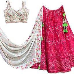 WOMEN'S Georgette weddinds Lehenga Choli (SF-ver9no Tourquise1 Free Size)-picture-28