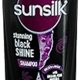 Sunsilk Stunning Black Shine Shampoo, With Amla Pearl Extract, Makes Hair looking Fuller, Moisturised and Shiny, 180 ml-image-52