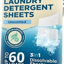 Elvana Laundry Detergent Sheets – 3 in 1 Dissolvable Sheets with Deep Cleaning, Fragrance - Free, & Hygienic Purifying Action – Hypoallergenic, Vegan & Cruelty - Free - Unscented – 30 Sheet-image-35