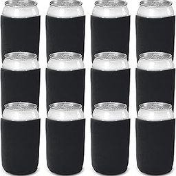 UPTO Beer Can Coolers Sleeves,12pcs (Black)-image-16