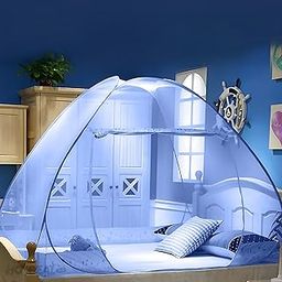 Mosquito Net for Double Bed, Foldable Machardani for King Size Bed, Foldable, Strong and Durable Tent, King Size Machhardani for Extra Large Bed (Blue)-image-71