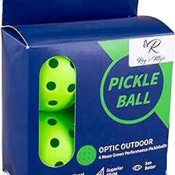 Rey's Majic Outdoor Pickleball Balls, 40 Precision Holes,Yellow (Pack of 4) (Green)-image-76