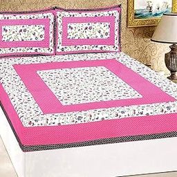 100% Cotton 150 TC Floral Design Printed Single Bedsheet with Pillow Covers 150ME3671-image-91