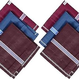 Heart Home Men's Handkerchiefs, 100% Pure Cotton, Pocket Square Hankies, Classic Plaid Pattern Perfect for Gift, Set of 6 (Dark Color)-picture-44