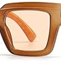 Vintage Square Sunglasses for Women & Men – Candy Color Gradient Glasses Protection, Clear Lens Fashion Eyewear, Unisex Shades-image-40
