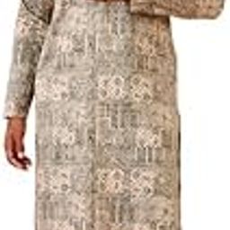 Mens Kurta Churidar Set|Cotton Blend Wedding Printed Pattern Mens Ethnic Wear|Regular Fit Mandarin Collar Long Sleeves-picture-17