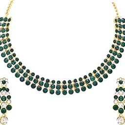Alloy Choker Necklace Jewellery Set with Earrings | Best Suited for Party, Wedding, and Festive Occasions for Women-image-71