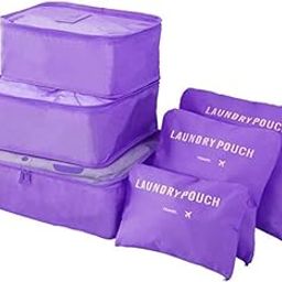 7 pc / 6 pc Travel Oraganizer Packing cubes kit, Sapace Saver Multi use Bag for Men and Women, Clothes packing cubes for travel, Cupboard Oraganizer cubes (6 POUCH-PURPLE)-image-13