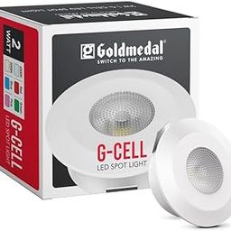 Goldmedal G-Cell 2W Round LED Spot Light - Warm White (3000K), Pack of 1 | Up to 2.5KV Surge Protection | Cut-Out: Ø33mm-1