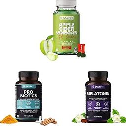 Boldfit BOLDPOPS Apple Cider Vinegar Gummies & Gelatin-free - 30 Green Apple Flavoured Gummies & Melatonin 5mg Sleeping Aid Pills & Probiotics Supplement 30 Billion CFU & Prebiotics,Detox & Cleanse-18