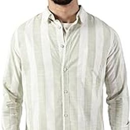 Men's | Striped | Full Sleeve | Slim Fit | 100% Cotton | Single Pocket | Spread Collar | Casual Shirt-image-42