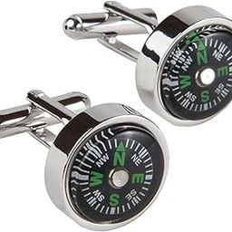 Compass Cufflinks : Real Working Compass Cufflinks W/Gift Box-image-3