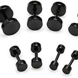 Earrings men boyfriend girls women gents ear studs for men Stainless Steel Piercing Clip on Screw Bali Pierced Hoop Stud Huggie Magnetic earrings for boys silver black gold blue boys earrings-26