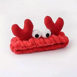 Plush Crab Spa Headband For Girl's & Women's | Soft Face Wash & Makeup Band, Cute Animal Cosmetic Hair Band-image-63