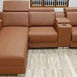 Woodsfreak Wood Luxury Furniture Genuine Leather Sofa Modern Leather Sofa Set for Living Room, Dark Brown-picture-29