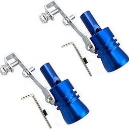 DEVMO 2pcs XL Size Aluminum Alloy Universal Turbo Sound Exhaust Muffler Pipe Whistle Car Roar Maker Blue-image-30