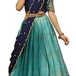 South Indian UnStitched Half Saree for Women-image-81