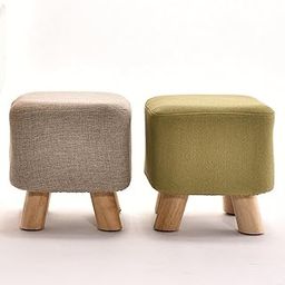 CALANDIS® Linen Cotton Footrest Foot Stool Cover for Living Room Accessory Durable Dark Brown-image-70