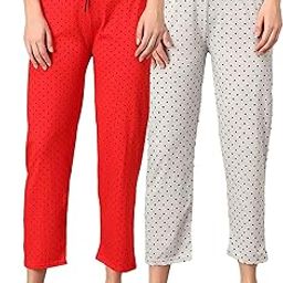 Womens & Girls Cotton All Over Printed Pyjamas/Night Pants (Pack of 2)-picture-34