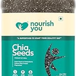 NOURISH YOU Raw Chia Seeds 1Kg Jar | Protein & Fiber Rich Superfood | Energy Boosting Seeds for Weight Management, Heart Health & Digestion | Natural Plant-Based Omega-3 Source | Gluten-Free Healthy Snack-image-80