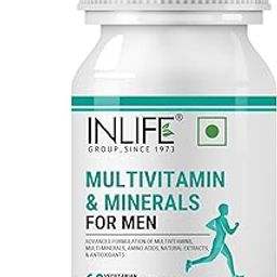 INLIFE Multivitamin for Men with Biotin Ginseng Ashwagandha Zinc Magnesium Vitamin D3 B12 & Minerals Amino Acids Antioxidants Daily Formula Supplement - 60 Capsules (Pack of 1, 60)-10
