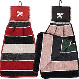 Kuber Industries Hanging Cotton 2 Pieces Cotton Washbasin Napkin/Hand Towel for Kitchen and Bathroom (Multi) - Ctktc45537, 50 GSM-image-2