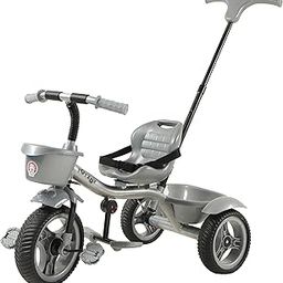 JoyRide Crazy Pro Max Baby Trike|Tricycle with Dual Storage Basket| Parental Handle | Footrest| Safety Belt for Kids|Boys|Girls Age 2 to 5 Years Tricycle(Silver)-image-54