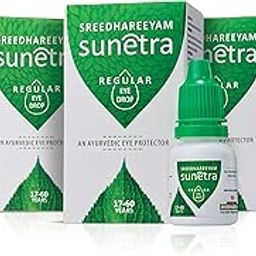 Sreedhareeyam Ayurveda Sunetra Regular (Pack of 5) Herbal Eyedrops (17-60 years age) from Renowned Eye Hospital, Relieves Dryness, Redness & Itching, Cooling Daily-use Eyedrops with Rosewater, Holy Basil Leaves and Pure Honey, 100% Ayurvedic-30