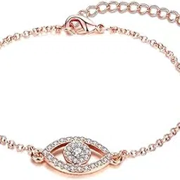 Valentine Gift By Shining Diva Crystal 18k Gold Plated Bracelet for Women and Girls (Rose Gold) (9962b)-picture-39