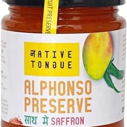 Native Tongue Alphonso Preserve with Saffron | 70% fruit - Natural Alphonso Jam | Pure Saffron | No preservatives | Enjoy goodness of Hapus Aam | 100% Natural | Vegan | Dairy Free | 200 Gms-image-3